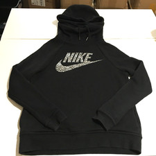 Nike Rally Funnel Neck Hoodie Sweatshirt Womens XS Black