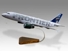 Airbus A319 Frontier Airlines Pelican Desk Wood Airplane Model Small Scale 1/130