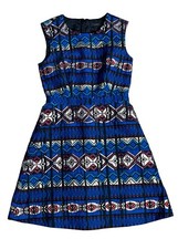 J Crew Jacquard Textured Quilted Sleeveless Fit & Flare Dress Size 0 E0171
