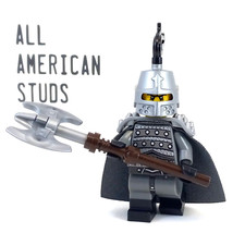 LEGO Castle Black Knight Minifigure Medieval Scale Chain Mail Armor Cape BAM