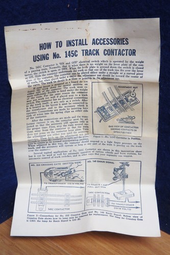 LIONEL NACHKRIEG O GLEIS SCHÜTZ ANLEITUNG DATIERT 2-57 579111 | Zustand: Used