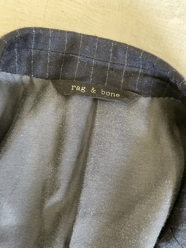 rag & bone The Icon Pinstripe Wool Suit Jacket in Charcoal Size 38 $695 - Picture 3 of 13
