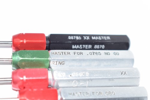 Lot of 6 PMC Industries & Others Go NO Go Smooth Pin Ring Gage Check Plug  - Afbeelding 4 van 4