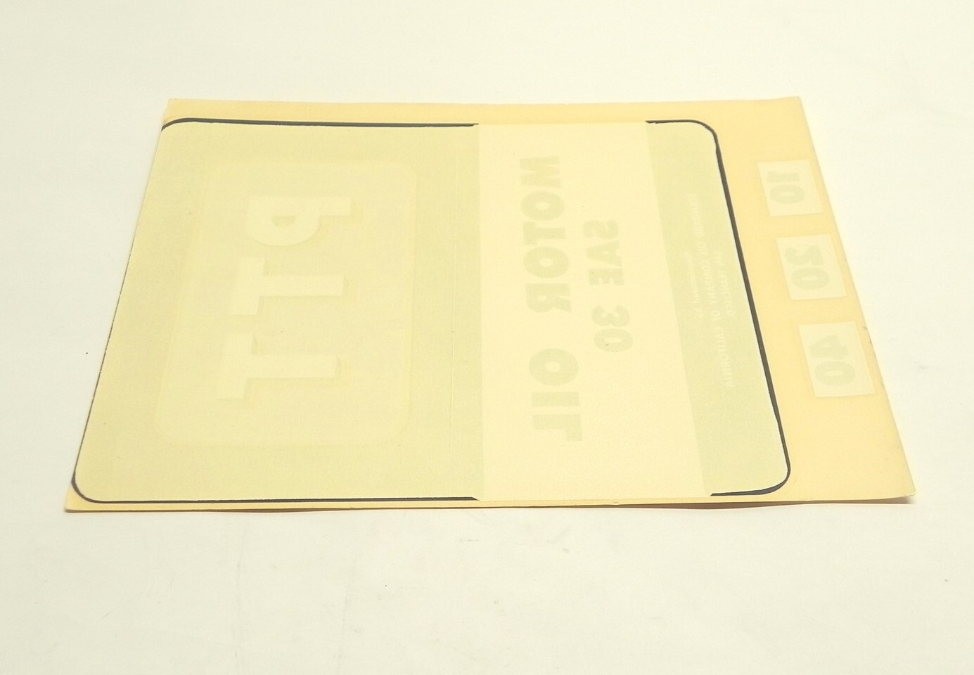 VINTAGE STANDARD OIL PPT MOTOR OIL SAE 30 PUMP DECAL  ALTERNATIVE OIL WEIGHT NOS