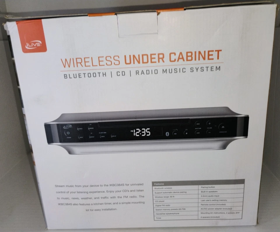 Under Cabinet Wireless Bluetooth, CD, FM Radio Music System-IKBC384S By iLive - Image 3 of 4