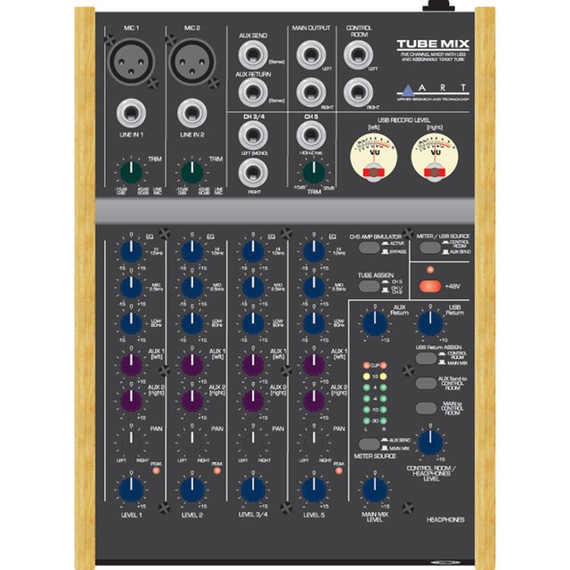 Art Tubemix Versatile 5 Ch Mixer W Usb And Assignable Tube 2day