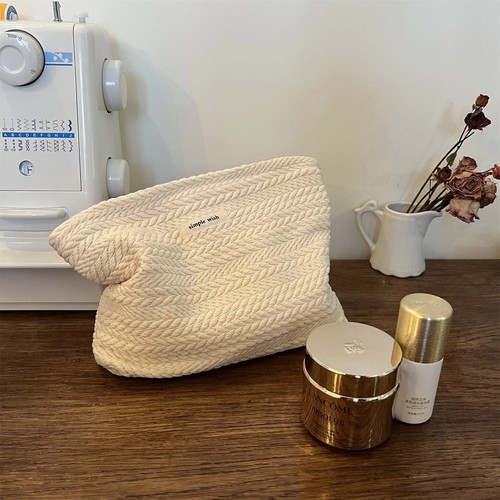 Handgewebte Mode Make-up Tasche Kosmetiktasche mit Reißverschluss Frauen Minimalistische Clutch - Bild 12 von 15