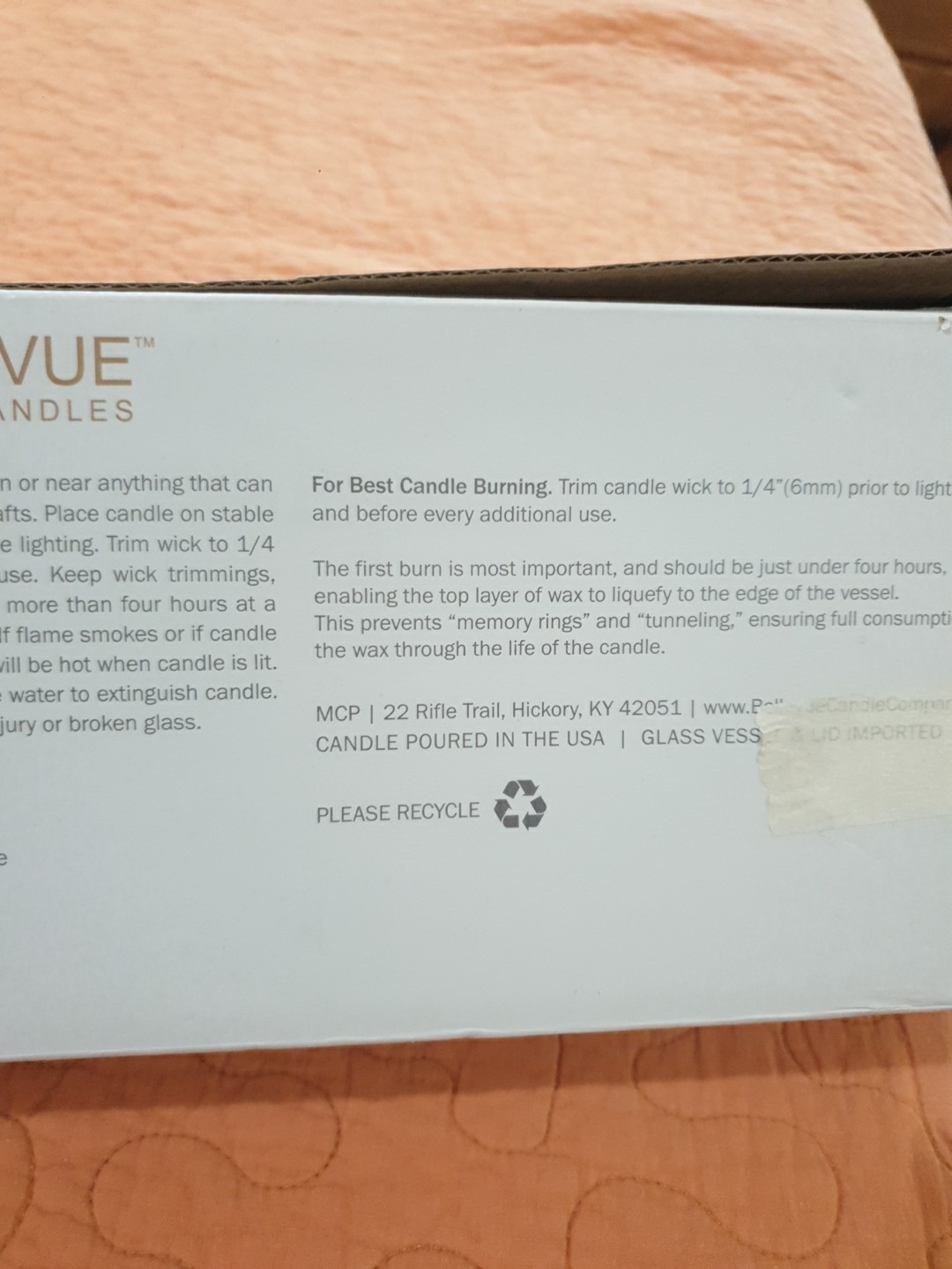 Bellevue Luxury Glass Candle Set 4Pk Soy Blend Lead Free Wicks Removable Labels