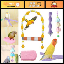 5 Pack Bird Beak Grinding Stones, Calcium Claw Trimmer, Cage-Mounted Parrot Swin