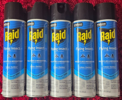 5 Raid Flying Insect Kills Flies & Mosquitos Outdoor Fresh Scent 11 oz.