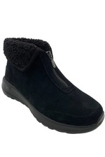Image of Skechers On-the-GO Joy  Suede Front-Zip Ankle Boots Black