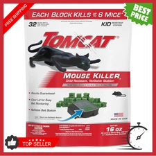 Mouse Mice Rat Killer 32 Blocks Bait Poison Rodent Station Trap Tomcat Control