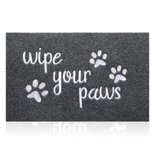 Large Welcome Door Mat, 24x36 - Durable Non-Slip Rubber, Funny 'Wipe Your Paw...