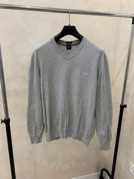 Men Hugo Boss Sweater Silver Cotton 40 /L / 48