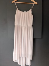 H&M Womens Dress Size Small Beige Thin Strap Pleated Floaty Summer Party Beach