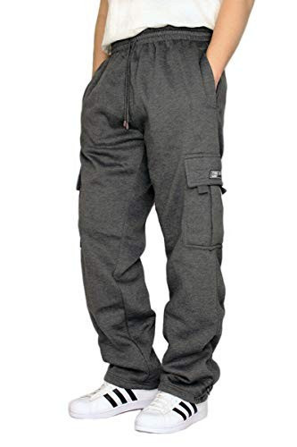 NWT DR Dream USA Mens XL Baggy Gray Heavyweight Fleece Cargo Pants Sweatpants