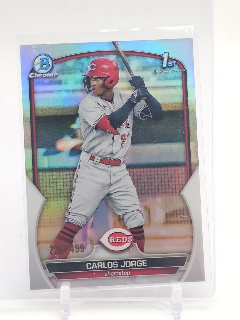 CARLOS JORGE 2023 BOWMAN CHROME 1ST REFRACTOR REDS #BCP-120 /499 Q1725