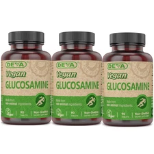 Deva Nutrition Vegan Glucosamine Non-Shellfish 90 Tabs Each (Pack of 3)