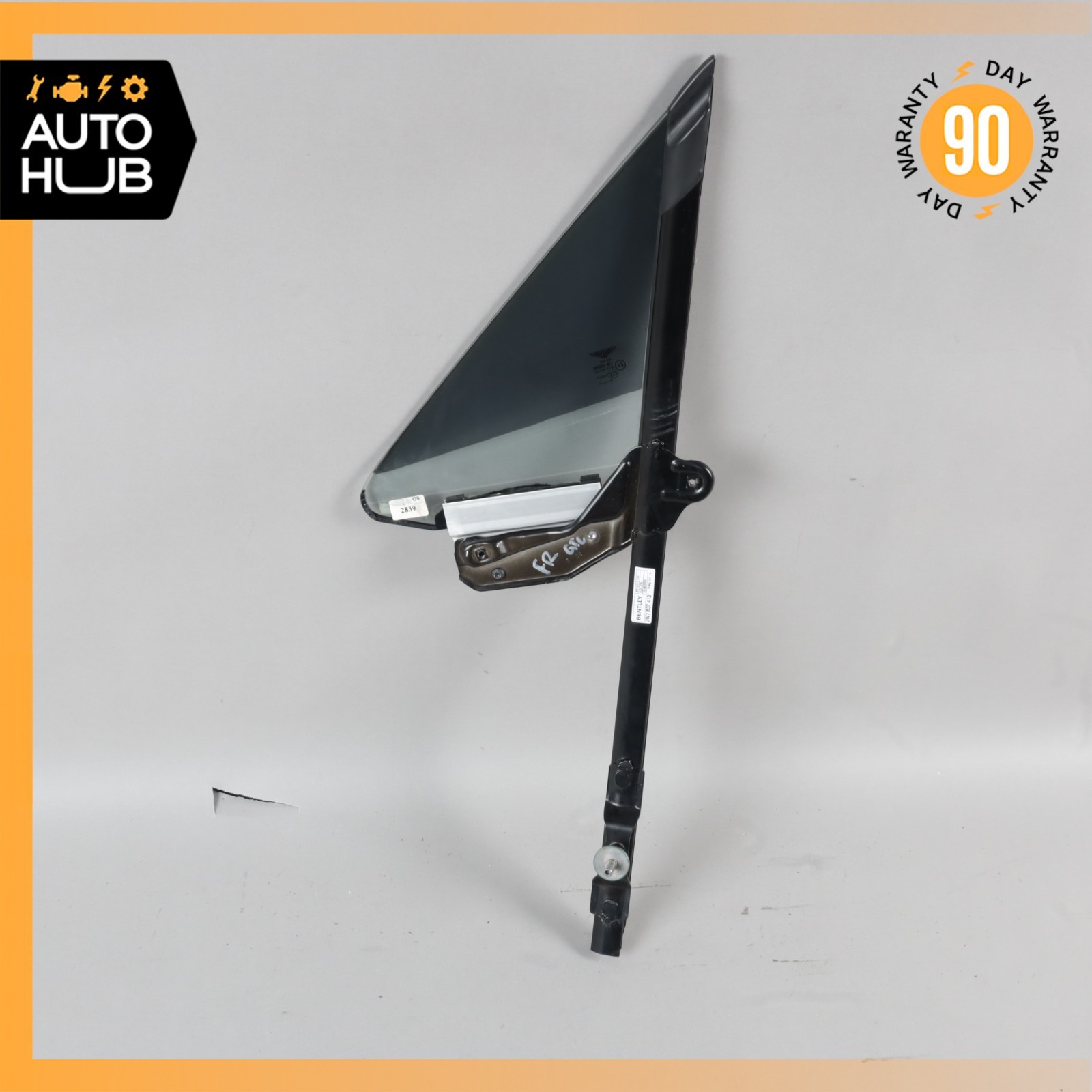 07-11 Bentley Continental GTC Front Right Side Door Vent Window Glass OEM