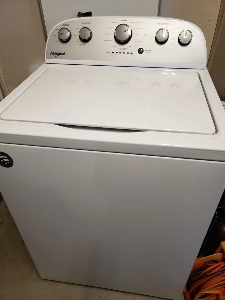 White Whirlpool Washer and Gas Dryer Set - Used, Works Great, Buy As Is - Image 3 of 4
