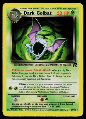 DARK GOLBAT 24/82 RARE TEAM ROCKET POKEMON UNLIMITED MP