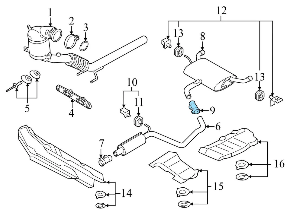 AUDI TTS QUATTRO 2016-2023 - Abrazadera de escape 1K0253141AA Foto 3 de 4