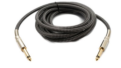 SYSTEM-S Audio Kabel 3 m 6.35 mm Klinke Stecker zu Stecker Nylon geflochten