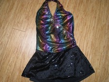 New without tag Custom made Girl ie skating dress with gloves size CM