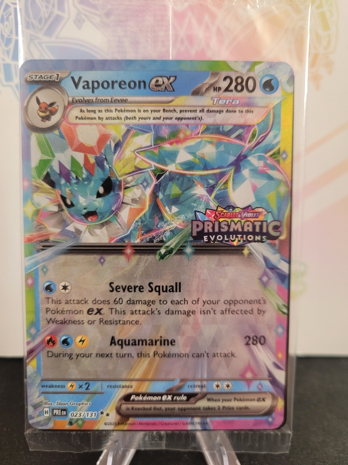 Vaporeon ex 23/131 Prismatic Evolutions Stamp Promo Pokémon TCG NM Near Mint Hol