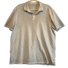 Tommy Bahama Mens Large Light Grey Heathered Pima Cotton Short Sleeve Polo Shirt