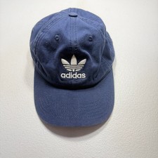 Adidas Originals Navy Blue Trefoil Dad Hat   Adjustable Cotton Baseball Cap