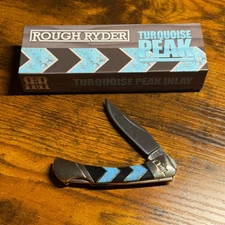 Rough Ryder Turquoise Peak Lockback RR1576 Pocket Knife w/ Box