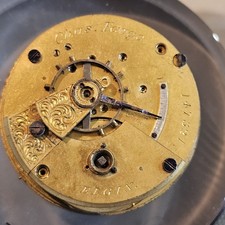 1871 Elgin Chas Fargo 18S 7J Grade 12 Model 1 Key Wind Key Set Gilt Movement