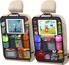 Car Backseat Organizer Kick Mats Back Seat Protector 11" Tablet Holder 2 Pack