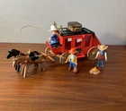 Vintage Playmobil Classic Western Stagecoach Wagon Mail Red Horse incomplete