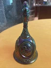 Fenton Art Glass Iridescent Carnival Glass Bell With Mother And Child Motif