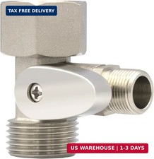 LUXE Bidet 7/8" x 7/8" x 3/8" Cold Water Shut-Off Valve T-Adapter for Bidets, On