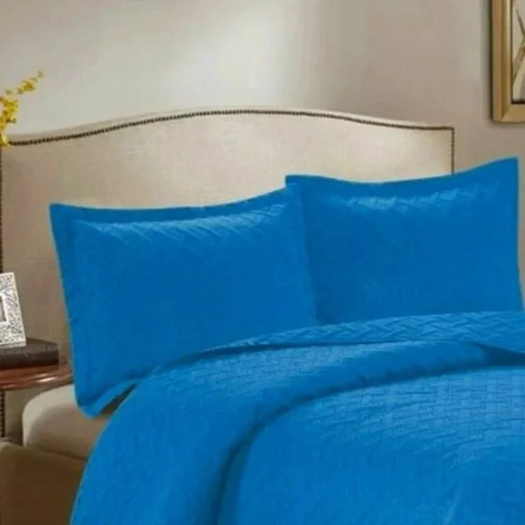 3PC Quilt Bedspread Set Oversized King Indigo Bunting - Image 3 of 4