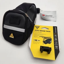 Topeak Aero Wedge QuickClick Seat Bag Medium Black Bicycle Bag OPEN PACKAGING