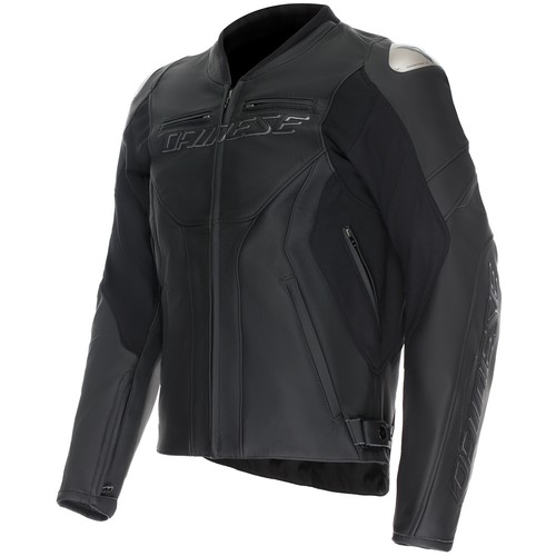 Chaqueta de cuero Dainese Racing 5 negra / negra chaqueta de moto cuero - Imagen 3 de 16