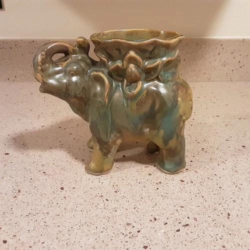 Red Wing Pottery Nokomis Rare Elephant Form ~ 6" Tall