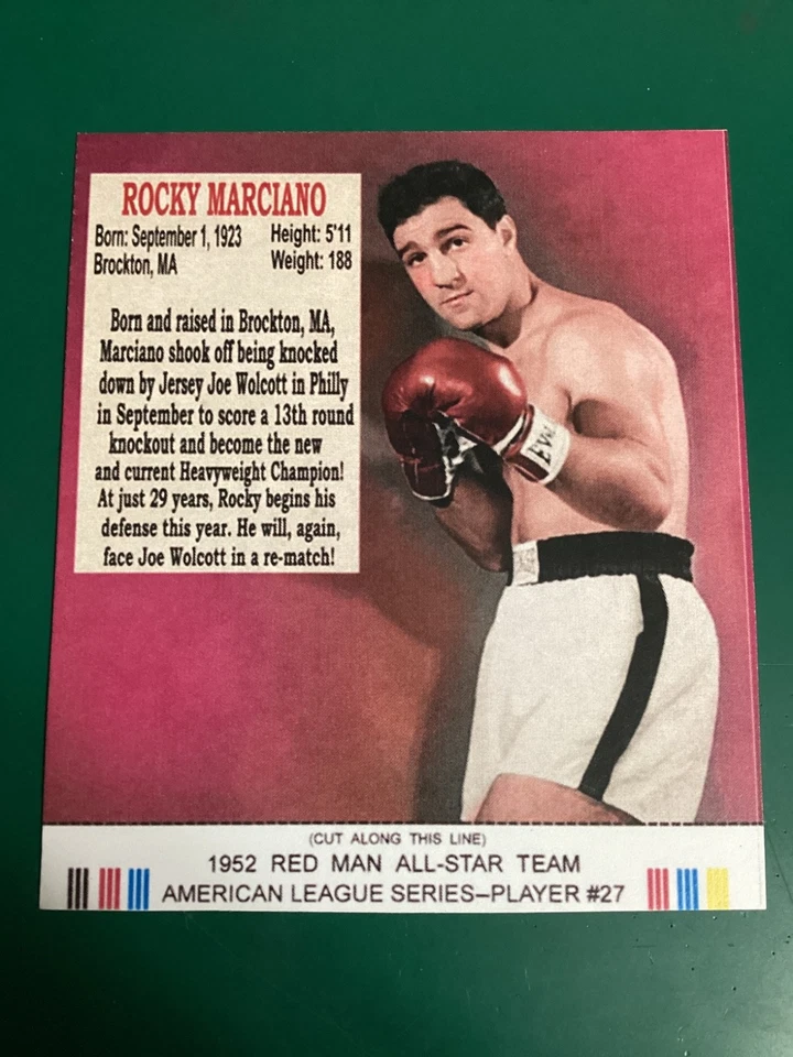 1952 Red Man All-Star Team ~ Rocky Marciano ~ Heavyweight Champion - Image 3 of 4