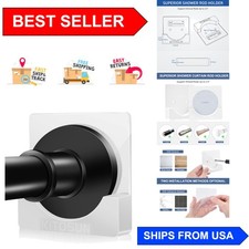 Stylish White Shower Curtain Rod Holder Set Easy Install Multi-use, 2-Pack