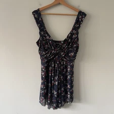 Y2K Wet Seal Babydoll Floral Ditzy Coquette Dainty Top Sz Large Prairie Cottage
