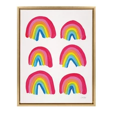 Kate and Laurel Sylvie Rainbow Collection Framed Canvas Wall Art by Cat Coquille