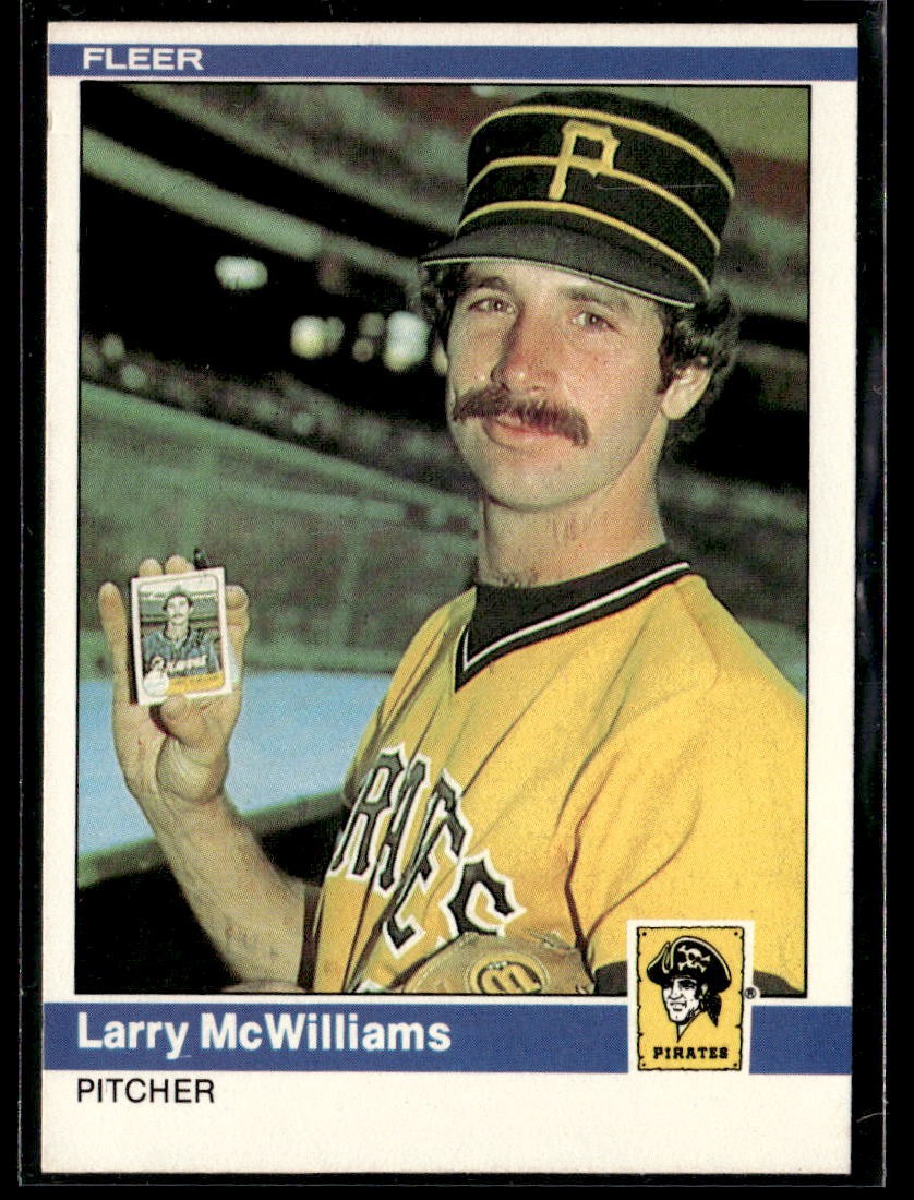 1984 Fleer #256 Larry McWilliams Holding His 1982 Fleer Card!