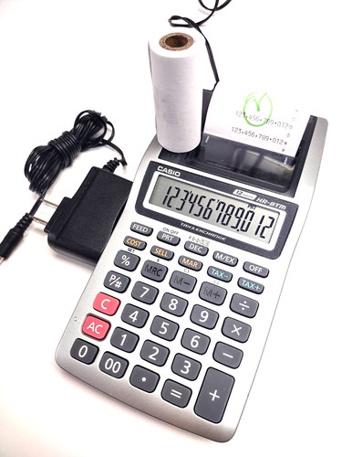 ✅✨100%TESTED+CLEAN+PAPER ROLL+AC casio HR-8TM as 100tm TAX printing calculator U