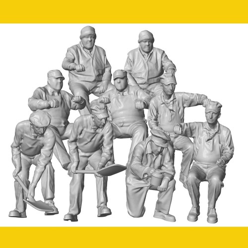 ENGINEER & FIREMAN Resin Print 1/48 O On30 On3 Lionel SET OF 9 - Bild 1 von 10