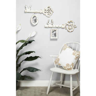 4 In. X 6 In. Decorative Antique Key and Hanging Picture Frame Wall Decor with D