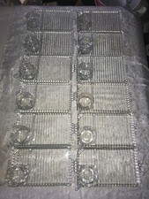 12 Sets 1950's HAZEL ATLAS Glass SNACK SIP SMOKE Luncheon SECTION Tray PLATE&CUP